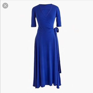 NWOT J Crew wrap jersey ribbed dress black